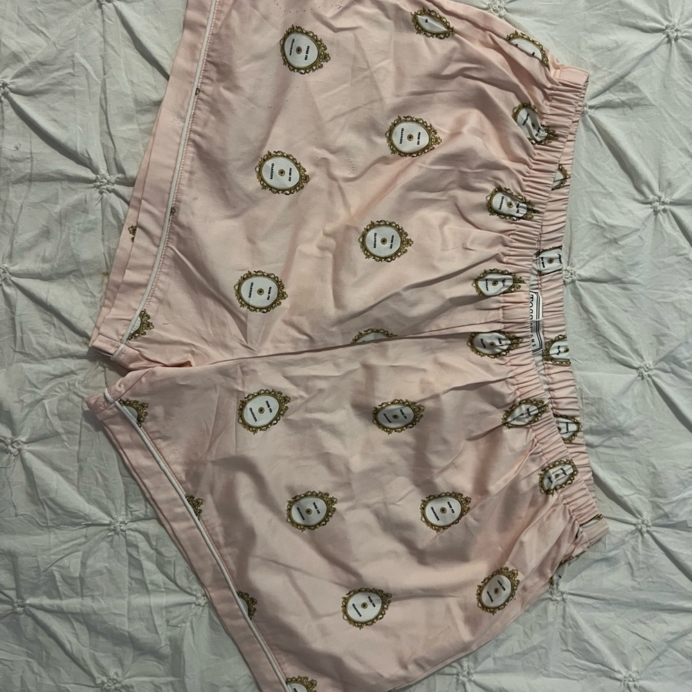 “Press for Champagne” pajama shorts.